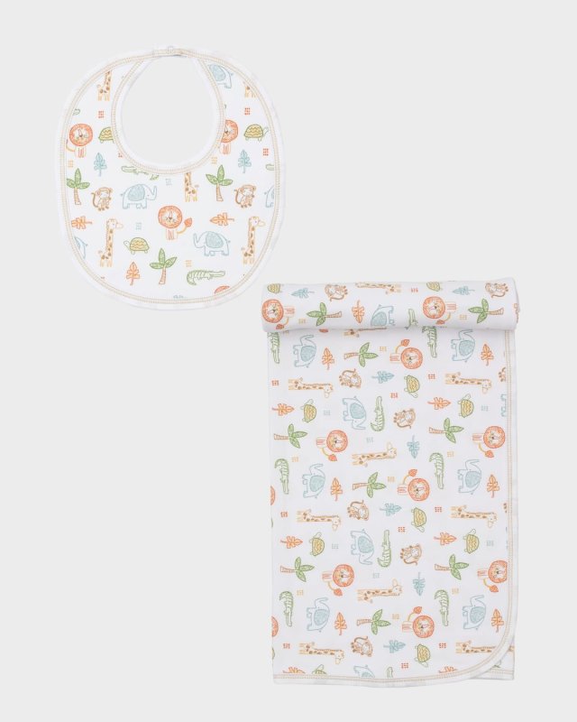 Jungle Adventure Blanket and Bib Set